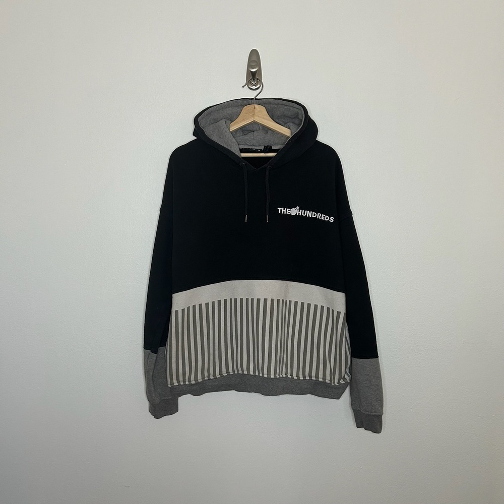 The Hundreds Colorblock Striped Pullover Hoodie Sz XL